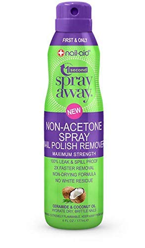 Nail- Aid Non- Acetone Spray Nail Polish Remover - Hydrates Skin and Nails - Removes Nail Polish Completely - No White Residue - Professional - Spray Application (Green)