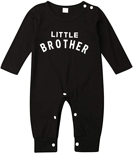 Newborn Baby Boy Romper Clothe, Little Brother Romper Short Sleeve Jumpsuits One Piece Outfit