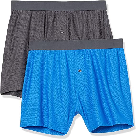 Amazon Essentials Men's Standard 2-Pack Breathable Quick-Dry On-The-go Boxer