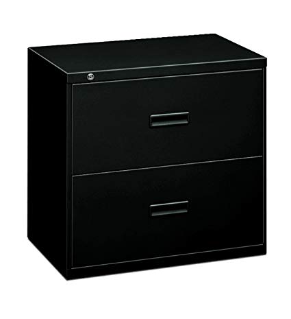 HON Filing Cabinet - 400 Series Two-Drawer Lateral File Cabinet, 30w x 19-1/4d x 28-3/8h, Black (434LP)