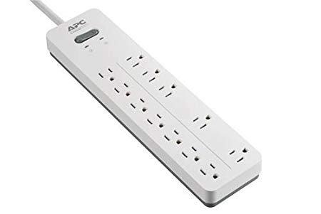 APC 12-Outlet Surge Protector Power Strip 2160 Joules, SurgeArrest Home/Office (PH12W)