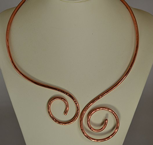 Handmade Copper Viking Torc necklace with Asymmetrical sides