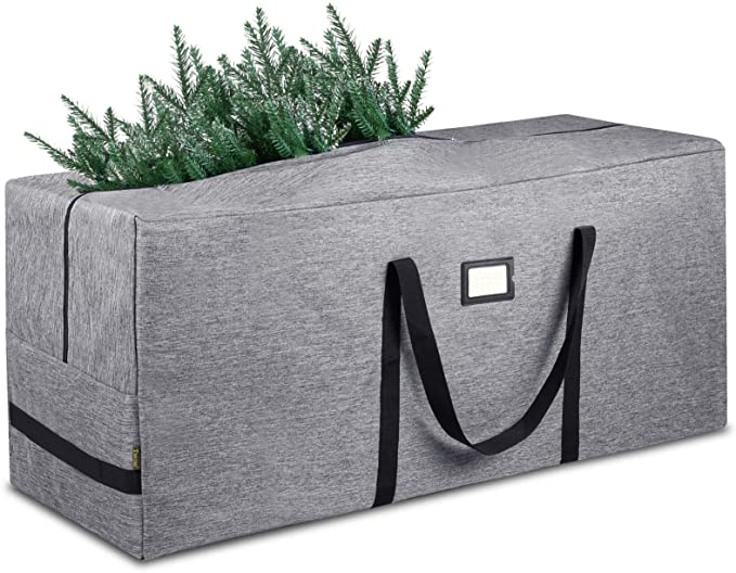 BALEINE 7.5 ft Christmas Tree Storage Bag, Heavy Duty 900D Oxford Fabric with Reinforced Handles and Dual Zippers Wide Opening, Extra Large Storage Container for Trees and Decorations (Grey)