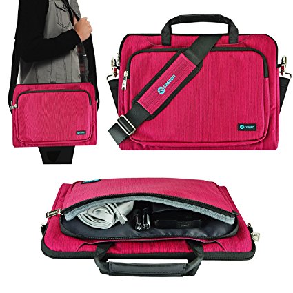 Ultrabook Messenger Bag, caseen ENVOY Unisex Laptop Shoulder Messenger Bag Sleeve Cover Case for up to 13"-13.3", Pink