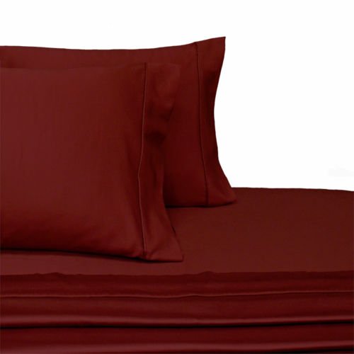 Ultra Soft & Exquisitely Smooth Genuine 100% Plush Cotton 800 TC Sheet Set by Pure Linens, Lavish Sateen Solid, 3 Piece Twin Extra Long (Twin XL) Size Deep Pocket Sheet Set, Burgundy