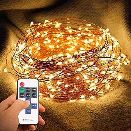 Tanbaby Christmas Fairy String Lights - Baby Night Light with Remote, Indoor Outdoor Waterproof 98ft LED Xmas Yard Decor for Christmas Thanksgiving, Birthday Party