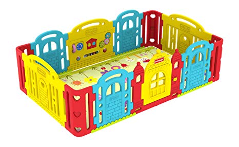 Dwinguler Castle Kids Playpen(Rainbow)