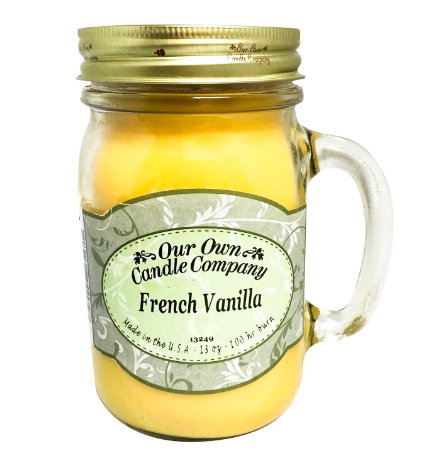 French Vanilla Scented 13 Ounce Mason Jar Candle By Our Own Candle Company
