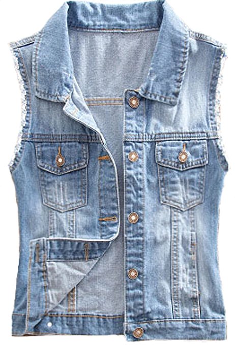 2015 New Short Type Sleeveless Denim Jacket Hole Jeans Vests