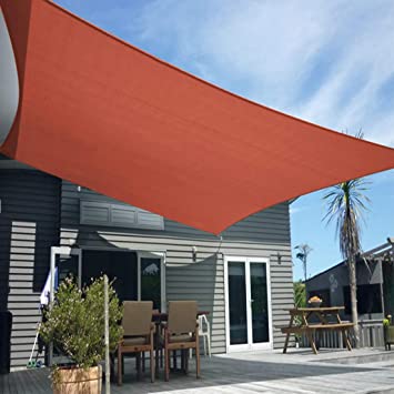 Artpuch 12' x 16' Sun Shade Sails Rectangle Canopy, Rust Red UV Block Cover for Outdoor Patio Garden Yard