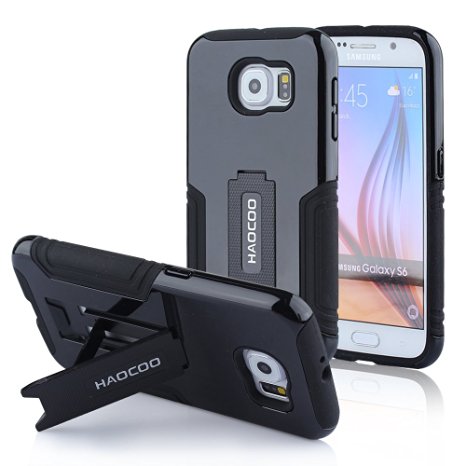 Galaxy S6 Case, Honeycase Military Extreme-Duty Shockproof Rugged Hybrid Armor Case Cover With Belt Clip Holster Rotating Kickstand and Screen Protector for Samsung Galaxy S6