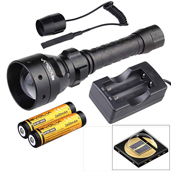 Evolva Future Technology T50 IR 50mm Lens Infrared Flashlight Night Vision Torch Light - Infrared Light is Invisible to Human Eyes (Torch Battery Charger Pressure Switch)
