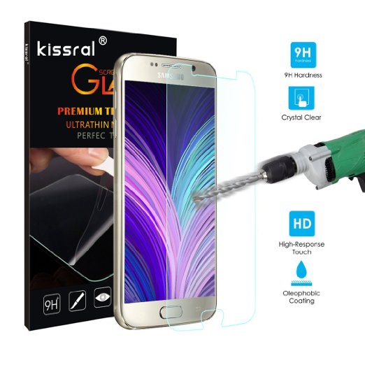 S6 Screen Protector,Kissral® HD Samsung Galaxy S6 Tempered Glass Screen Protector for Samsung Galaxy S6（Not S6 Edge)(1-Pack) [in Retail Packaging]