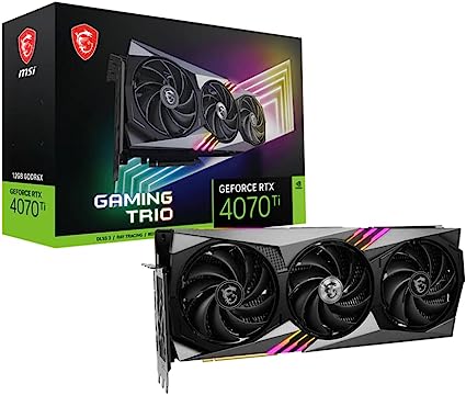 MSI Gaming GeForce RTX 4070 Ti 12GB GDRR6X 192-Bit HDMI/DP Nvlink Tri-Frozr 3 Ada Lovelace Architecture Graphics Card (RTX 4070 Ti Gaming Trio 12G)