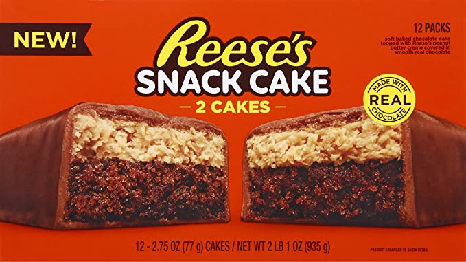 Reeses Snack Cake, 2 Cakes Per Pack (2.75 oz), 1 Box (12 Count)