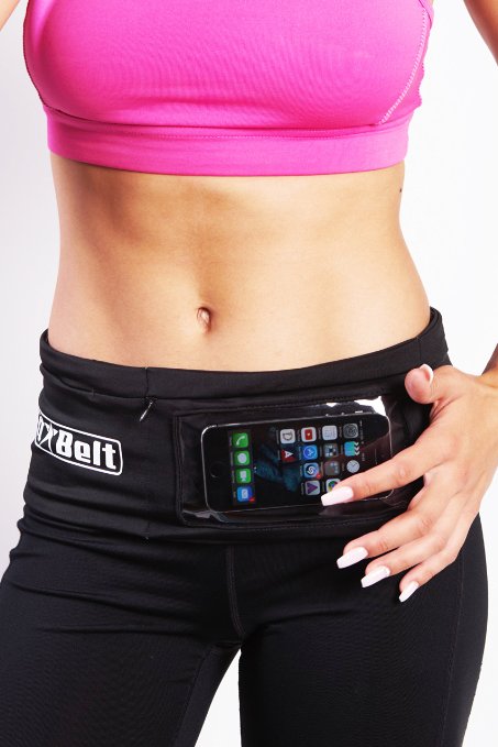 FitBelt - Running Belt with zipper for iPhone 6  6 Plus and Android Smartphones  Touchscreen Compatible - 2-in-1 Fashionable colors and Free Running Guide