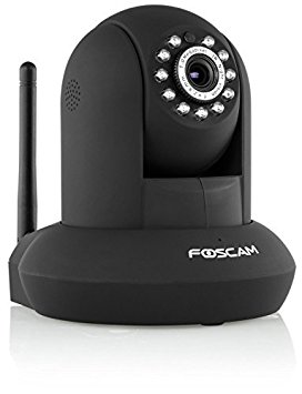 Foscam FI9821P - Plug & Play 1.0 Megapixel 1280 x 720 Wireless/Wired Pan/Tilt IP Camera with IR-Cut - Black (Certified Refurbished)