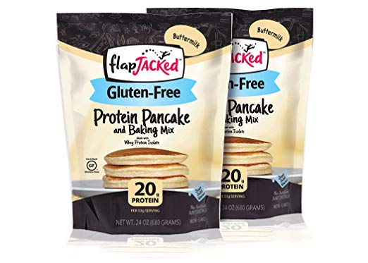 FlapJacked Protein Pancake & Baking Mix, Gluten-free Buttermilk, 24oz, 2 Pack