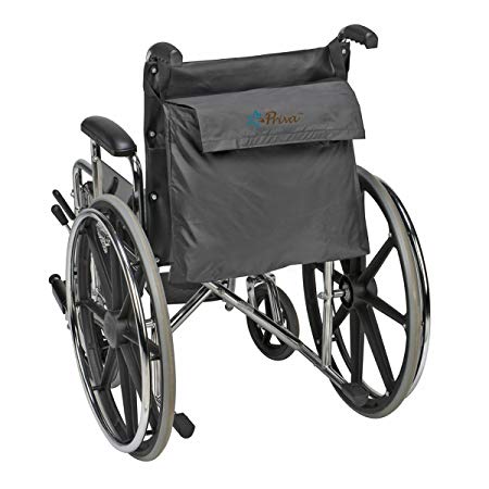 Priva Wheelchair Bag with Velcro Closure and Exterior Pocket,  19" x 14.5", Black