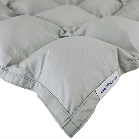 SensaCalm Therapeutic Small Weighted Blanket - Light Gray 5 lb (for 40 lb User)