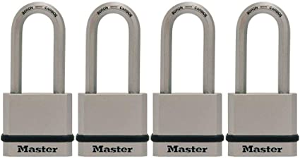 Master Lock Padlock, Magnum Solid Steel Lock, 1-3/4 in. Wide, M530XQLH (Pack of 4-Keyed Alike)