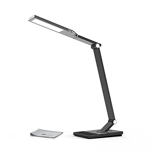 TaoTronics LED Desk Lamp, Stylish Metal Design Desk Light ( 5 Color Modes x 6 Dimable Levels, Memory / Favorite Function, 60-Minute Timer, Night Mode, with 5V/2A Output USB Port - Black )