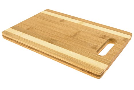 Blue Leaf Bamboo Cutting Board (12 inch x 8 inch) - Antimicrobial Chopping Block Wood - Food Prep Safe on Knives, Cleavers, Utensils - Cut Meat, Poultry, Vegetables & Bread
