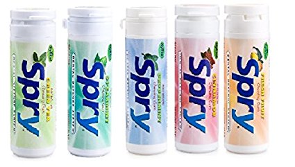 Spry Xylitol Gum, 5 Flavor Variety Pack, 30 Count Each - Great Tasting Natural Chewing Gum That is Aspartame Free, Promotes Oral Health, and Fights Bad Breath