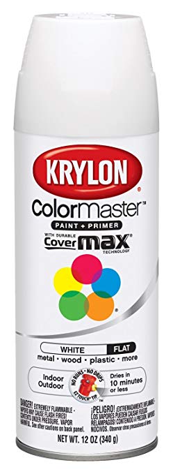 Krylon K05151207 Flat White Interior and Exterior Decorator Paint - 12 oz. Aerosol