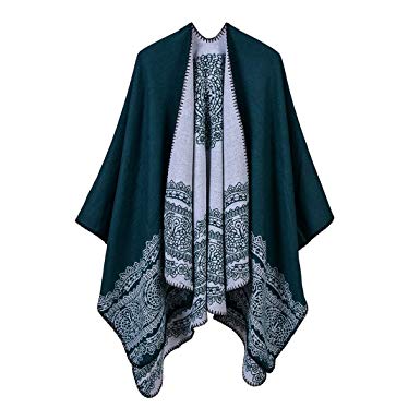 Jelinda Poncho for Women Blanket Shawl Wrap Winter Large Warm Scarf Lace Pattern