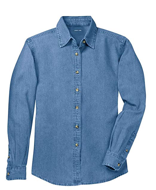 Ladies Long Sleeve Value Denim Shirts in Sizes XS-4XL