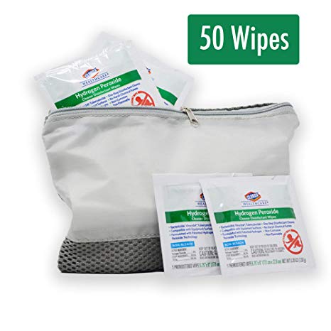 Clorox Healthcare Hydrogen Peroxide Cleaner Disinfectant Pre-moistened Wipes (50 Count) Plus Bonus Storage Bag