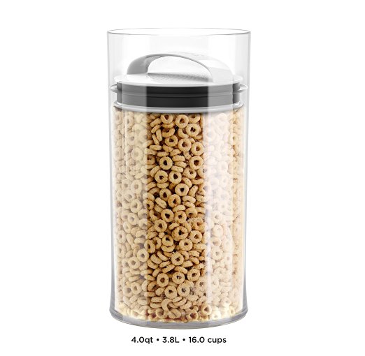 Evak Best Airless Storage Canisters, Patented & Designed in USA (Large Tall)