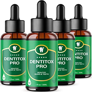 (4 Pack) Dentitox Pro for Gums Dentinox Pro Dental Dropper Healthy Gum and Teeth DentitoxPro Liquid Drops Mouth (8oz)