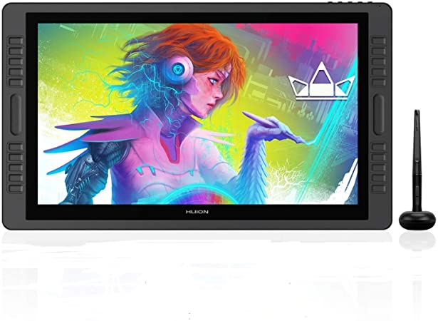 HUION KAMVAS PRO 22 (2019) Graphic Drawing Tablet Monitor - Battery-Free Pen with Tilt Function, Compatible with Windows & Mac OS, 20 Customized Express Keys, 2 Touch Bars, Adjustable Stand Included