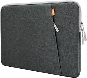 JETech Laptop Sleeve for 16-Inch MacBook Pro M3 / M2 / M1 A2780 A2485 A2141, Waterproof Bag Case with Pocket, Compatible with 16 Inch Notebook (Dark Grey)