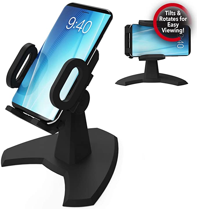 Desk Call by Cup Call Desktop Phone Mount - View Your Cell Phone at Any Angle - Fully Adjustable Phone Stand Great for Video Chatting - Tilts & Rotates for Easy Viewing - Easy Phone Charging Access