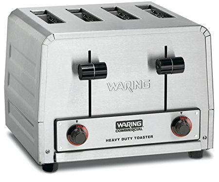Waring Commercial WCT800RC Heavy Duty Stainless Steel Standard Toaster with 4 Slots, 15-Amp