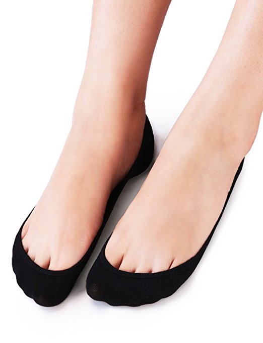 VERO MONTE 4 Pairs Womens No Show Socks Low Cut - Non Slip Cotton Liner Socks