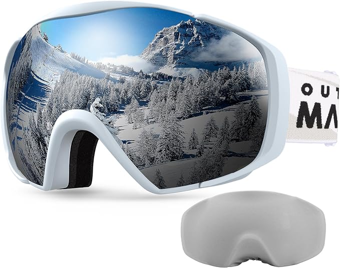 OutdoorMaster Ski Goggles with Cover Snowboard Snow Goggles OTG Anti-Fog for Men Women…