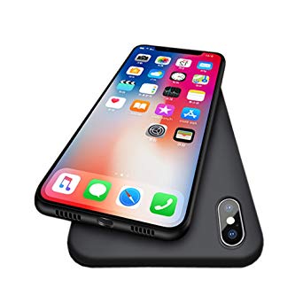 iPhone X Case, Pomufa Ultra Slim Premium Flexible TPU Back Plate Full Protective Anti-Scratch Cover Case for Apple iPhone X -Black