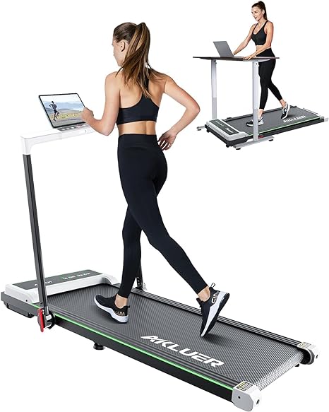 Walking Pad, AKLUER 2 in 1 Folding Treadmill, 2.25 HP Walking Pad Under Desk Treadmill, Portable Walking Treadmill for Home, Office, Light Weight Electric Walking Jogging Machine