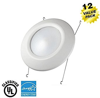 LED2020 13W Dimmable Retrofit LED Recessed Lighting Fixture - Fits 4", 5", 6" Can and 4", 5" J-box - 85W Equivalent Energy Star & UL-classified LED Downlight Disk Light 2700K Warm White, 12PACK
