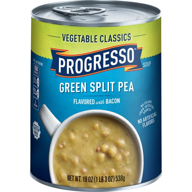 (4 pack) Progresso Soup, Vegetable Classics, Split Pea Soup, 19 oz Can