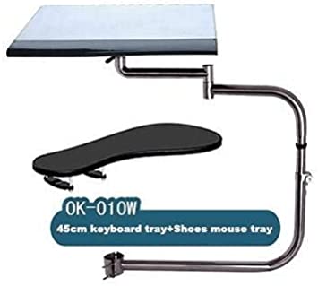 ALO Stand Ergonomic Laptop/Keyboard/Mouse Stand/Mount/Holder Installed to Chair (Silver)