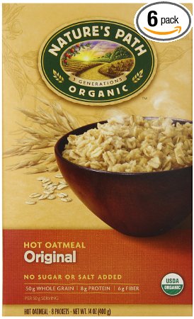 Nature's Path Organic Instant Hot Oatmeal Pouch Original, 14-Ounce Box (Pack of 6)