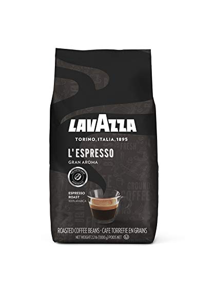 Lavazza L'Espresso Gran Aroma Whole Bean Coffee Blend, Medium Espresso Roast, 2.2-Pound Bag