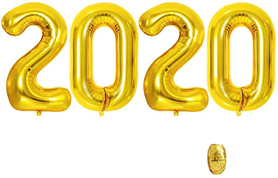42 Inch 2020 Gold Foil Number Balloons for Festival Party Supplies, Graduation Decorations 2020,New Year,Anniversary,Engagement Party,Birthday,Wedding (Gold)