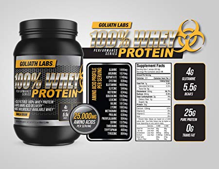 ⧫ 100% Whey Protein Powder 10 lb by Goliath Labs (Vanilla)