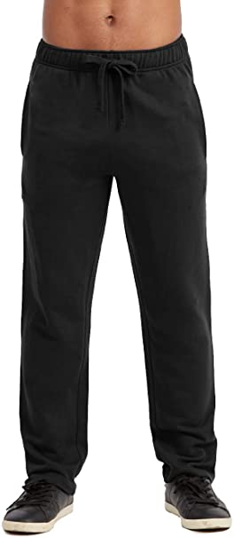 Sweatpants/Joggers - Men's Active Stretch Open Bottom Terry Sweatpants/Joggers with Pockets